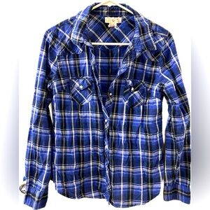 OP Women’s Blue Checkered Top L